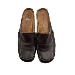 Natural Soul By Naturalizer Womens Brown Leather Mule Flats Slip On Size 8.5